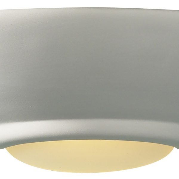 Stella Wall Light White Unglazed Ceramic Glass