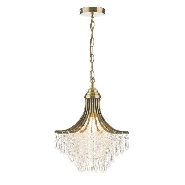 Suri 1 Light Pendant Antique Brass Faceted Glass - Image 4