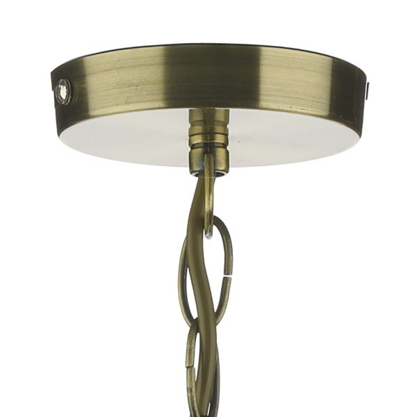 Suri 1 Light Pendant Antique Brass Faceted Glass - Image 3