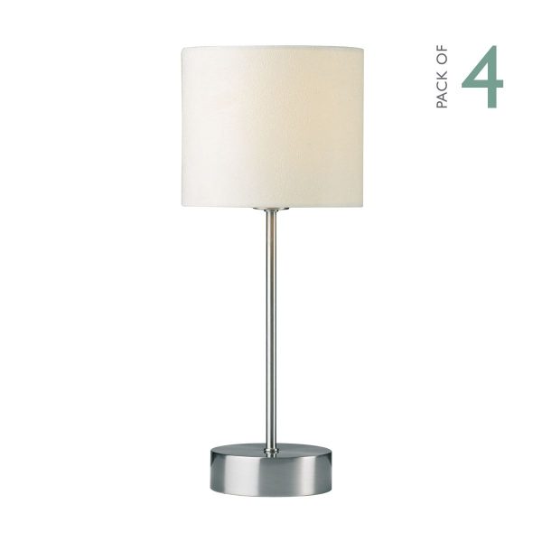 Suzie Touch Table Lamp Satin Chrome With Shade (Multipack) - Image 3