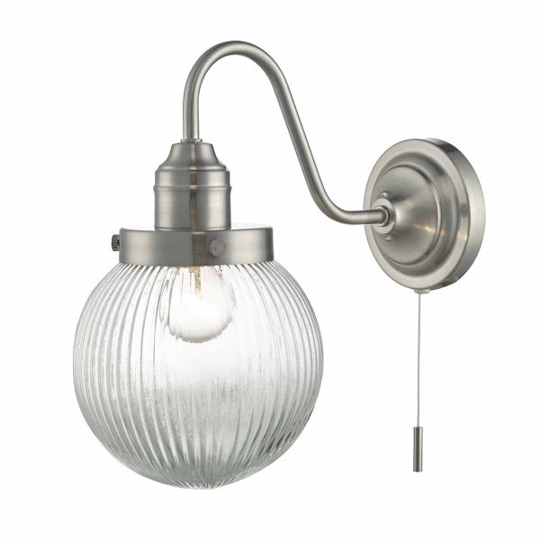 Tamara Wall Light Satin Nickel & Ribbed Glass - Image 5