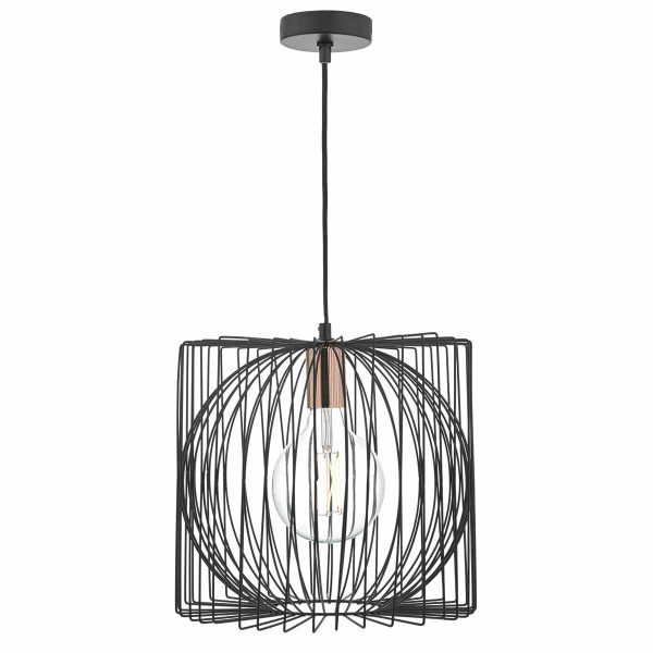 Taplow 1lt Pendant Black & Copper - Image 4