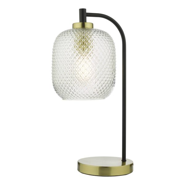 Tehya Table Lamp Matt Black Textured Glass