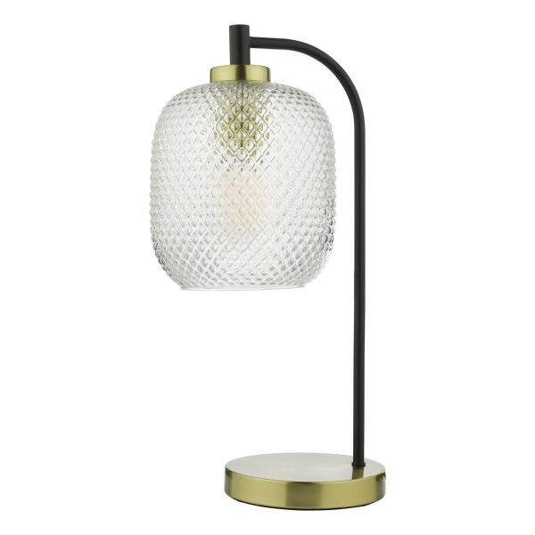 Tehya Table Lamp Matt Black Textured Glass - Image 2