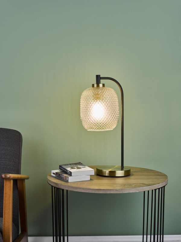 Tehya Table Lamp Matt Black Textured Glass - Image 6