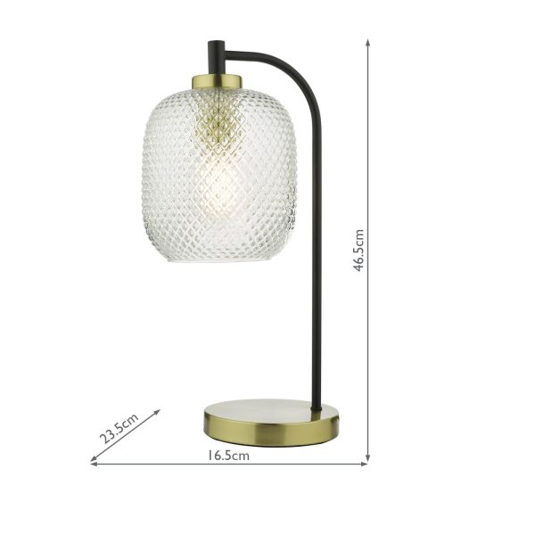 Tehya Table Lamp Matt Black Textured Glass - Image 7