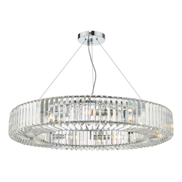 Teyana 9 Light Pendant Polished Chrome Crystal