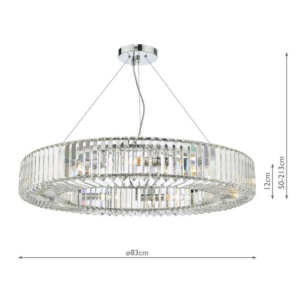 Teyana 9 Light Pendant Polished Chrome Crystal - Image 8