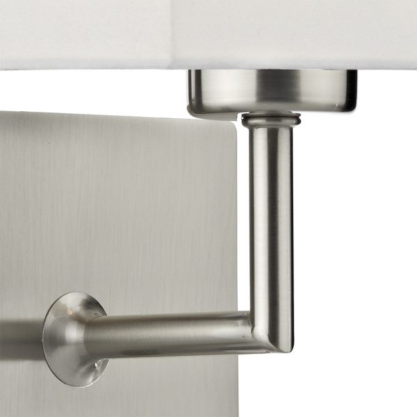 Tibet Wall Bracket Satin Chrome complete with Shade - Image 2