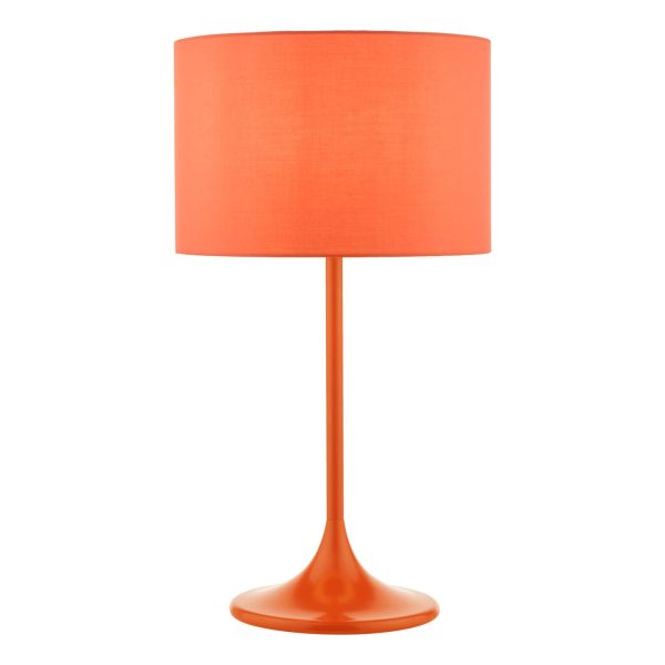 Toledo Table Lamp Satin Orange With Shade