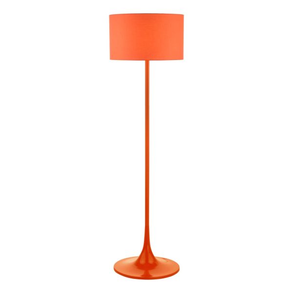 Toledo Floor Lamp Satin Orange With Shade