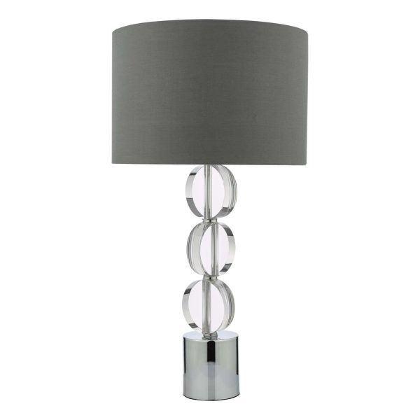 Tuke Touch Table Lamp Polished Chrome Crystal With Shade - Image 2