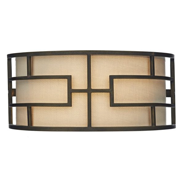 Tumola 2 Light Wall Light Bronze With Shade - Image 3