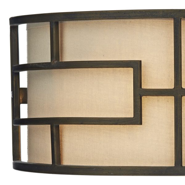 Tumola 2 Light Wall Light Bronze With Shade - Image 2