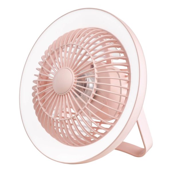 Turbo Desk Fan With Lamp Pink LED