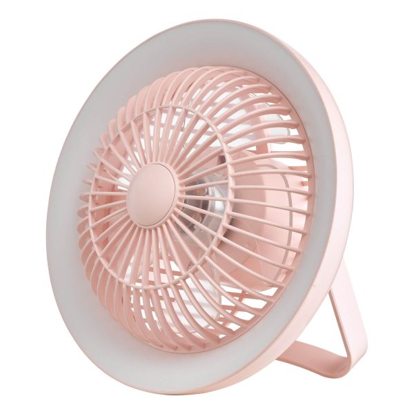 Turbo Desk Fan With Lamp Pink LED - Image 2