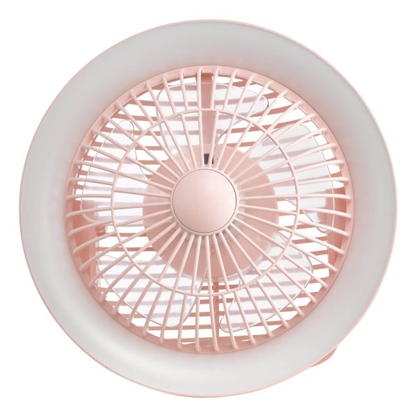 Turbo Desk Fan With Lamp Pink LED - Image 4