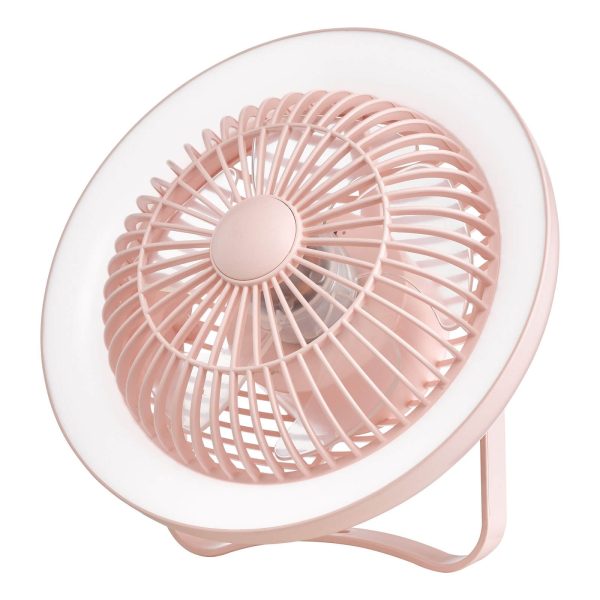 Turbo Desk Fan With Lamp Pink LED - Image 5