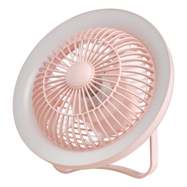 Turbo Desk Fan With Lamp Pink LED - Image 6