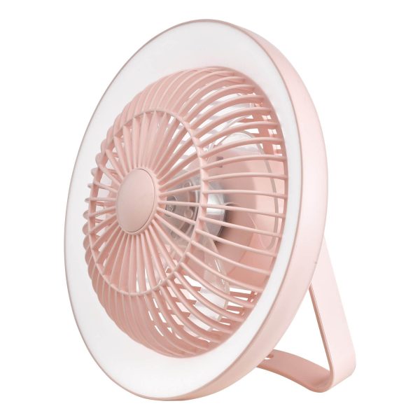 Turbo Desk Fan With Lamp Pink LED - Image 7