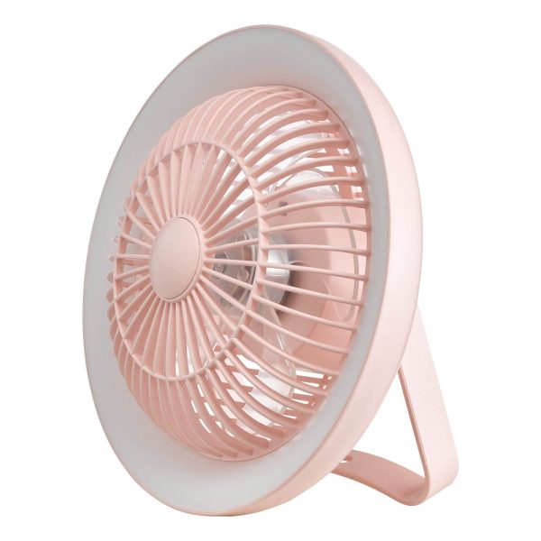 Turbo Desk Fan With Lamp Pink LED - Image 8