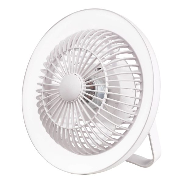 Turbo Desk Fan With Lamp White LED