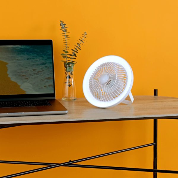 Turbo Desk Fan With Lamp White LED - Image 10