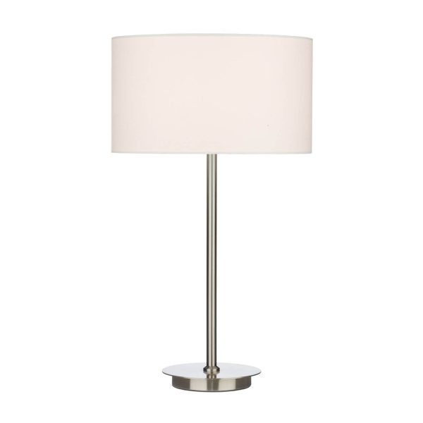 Table Lamp Satin Chrome With Shade