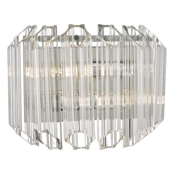 Tuvalu 2lt Wall Light Glass & Polished Chrome