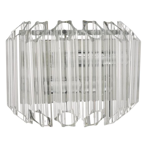 Tuvalu 2lt Wall Light Glass & Polished Chrome - Image 2