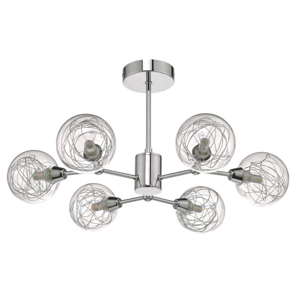 Tyka 6lt Semi Flush Polished Chrome & Glass - Image 2