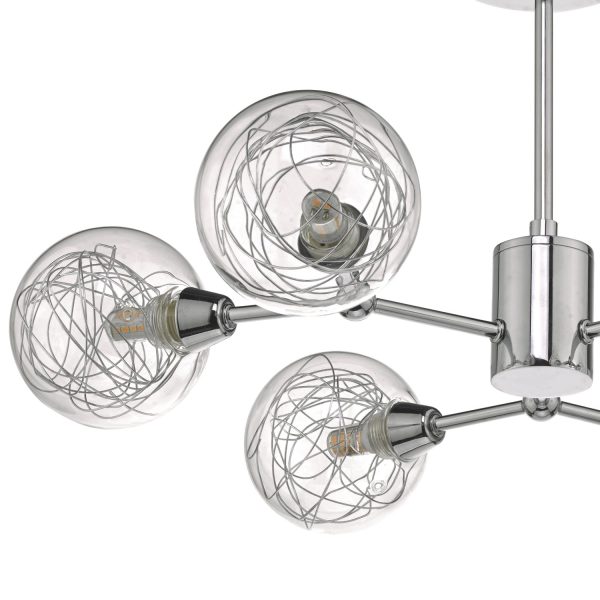 Tyka 6lt Semi Flush Polished Chrome & Glass - Image 3