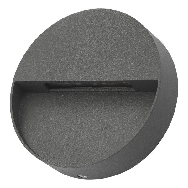 Ugo Outdoor Wall Light Round Eyelid Anthracite IP65 LED - Image 2