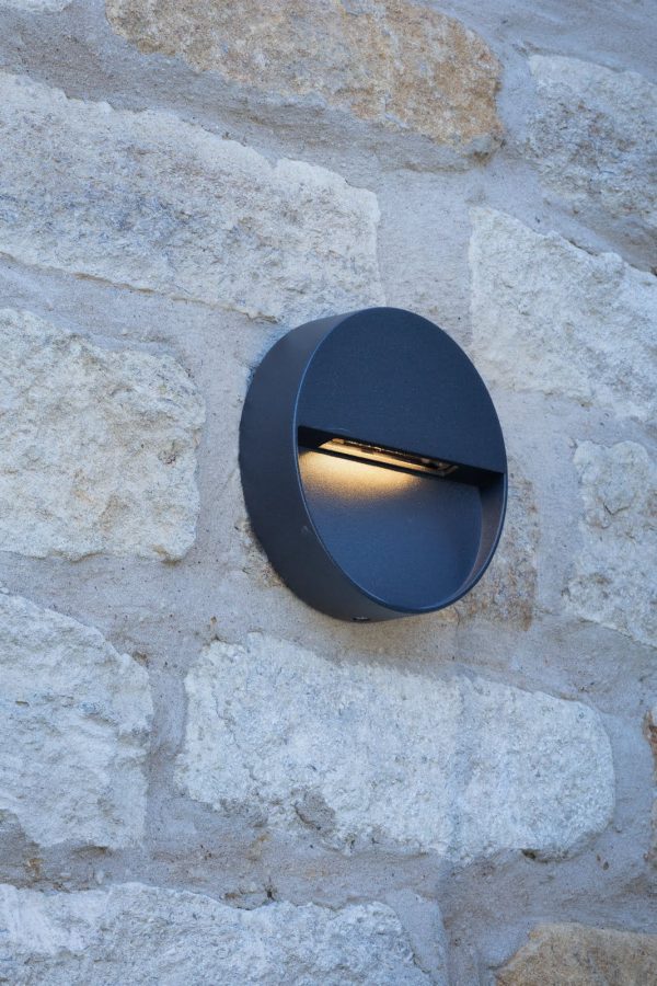 Ugo Outdoor Wall Light Round Eyelid Anthracite IP65 LED - Image 3