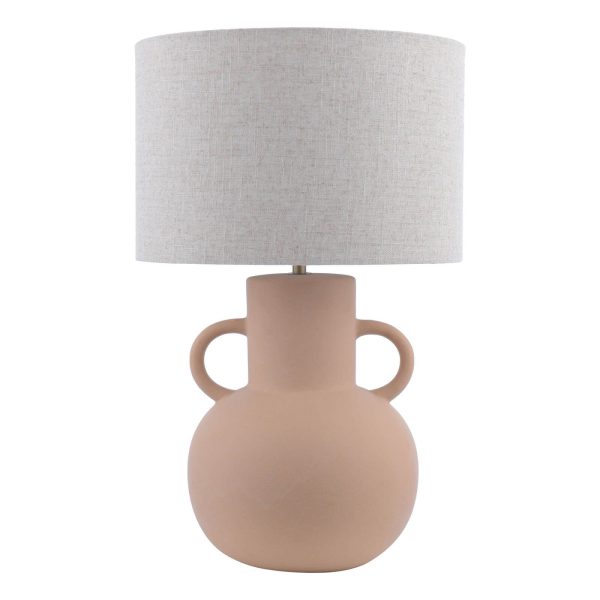 Urn Ceramic Table Lamp Terracotta With Shade - Image 2