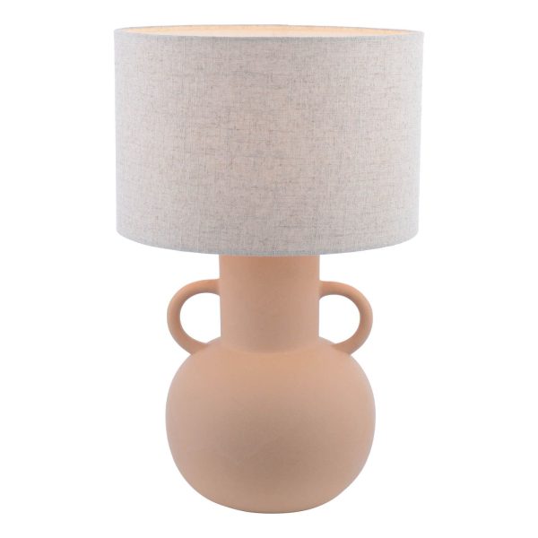 Urn Ceramic Table Lamp Terracotta With Shade - Image 3