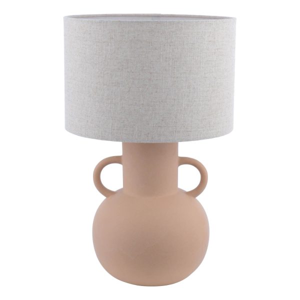 Urn Ceramic Table Lamp Terracotta With Shade - Image 4