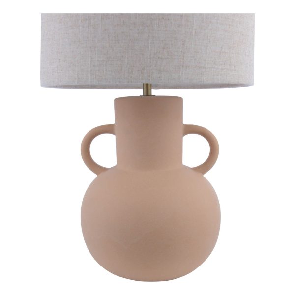 Urn Ceramic Table Lamp Terracotta With Shade - Image 6