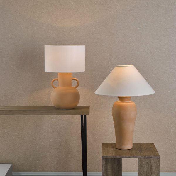 Urn Ceramic Table Lamp Terracotta With Shade - Image 10