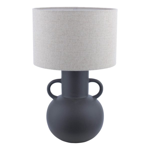 Urn Ceramic Table Lamp Black With Shade - Image 4