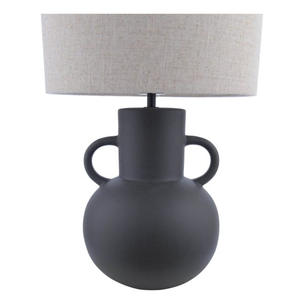 Urn Ceramic Table Lamp Black With Shade - Image 5