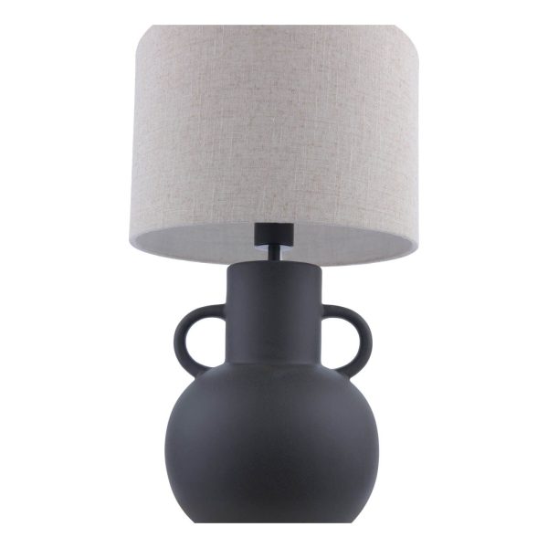 Urn Ceramic Table Lamp Black With Shade - Image 6