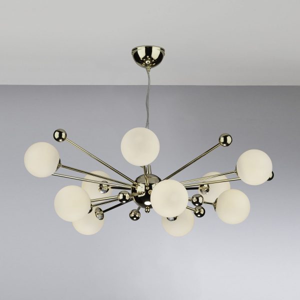 Ursa 10lt Pendant Gold & Opal Glass - Image 4