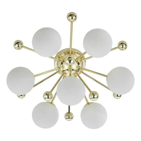 Ursa 7 Light Flush Polished Gold and Opal Glass - Image 7