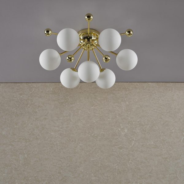 Ursa 7 Light Flush Polished Gold and Opal Glass - Image 11