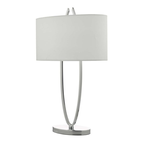 Utara Table Lamp Polished Chrome With Shade - Image 2