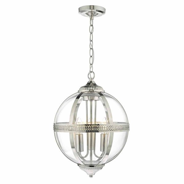 Vanessa 3lt Pendant Polished Nickel & Glass - Image 4