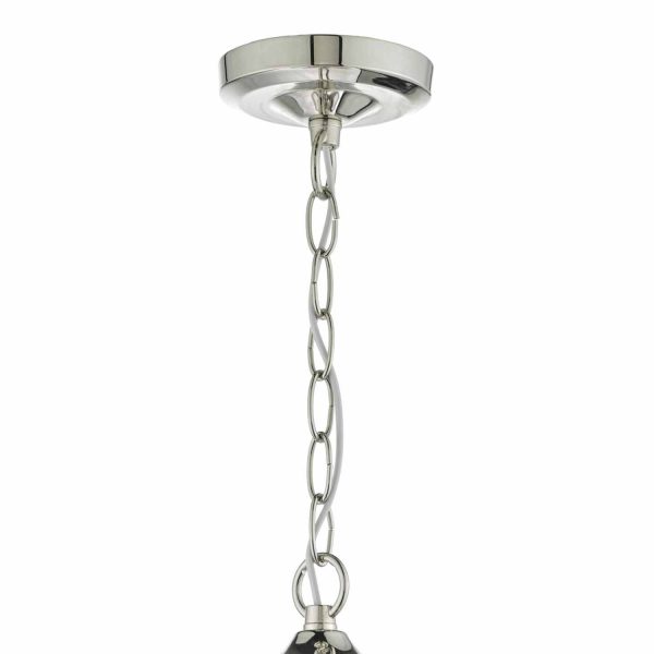 Vanessa 3lt Pendant Polished Nickel & Glass