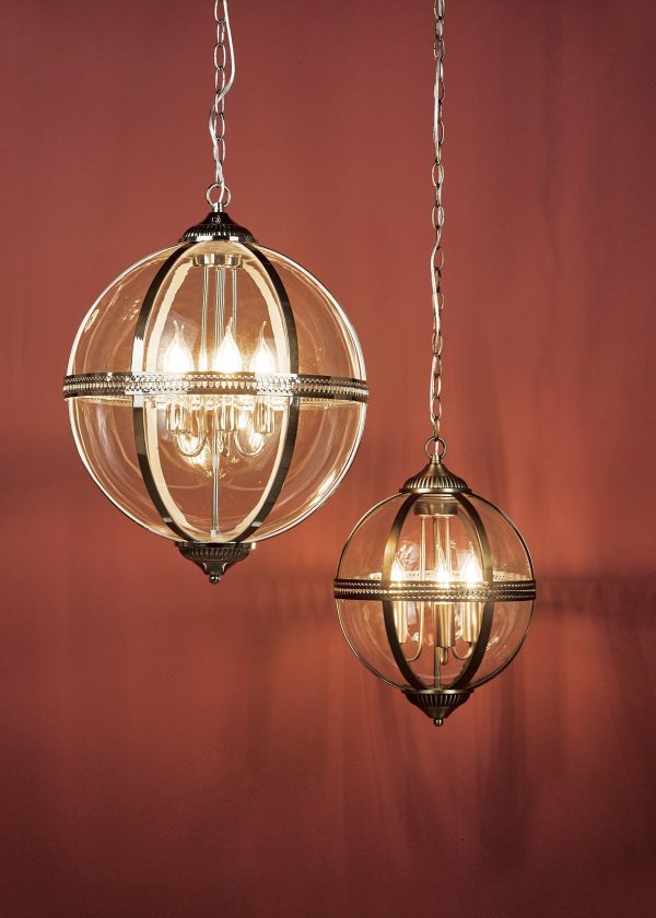 Vanessa 3 Light Pendant Antique Brass And Clear - Image 4