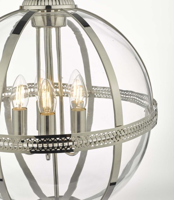 Vanessa 5 Light Pendant Polished Nickel And Clear - Image 2